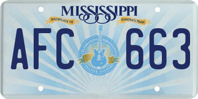 MS license plate AFC663