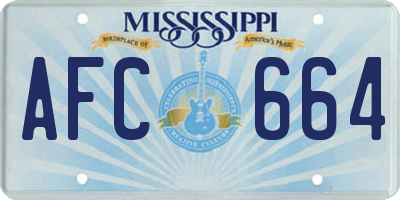 MS license plate AFC664