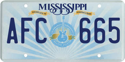 MS license plate AFC665