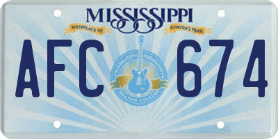 MS license plate AFC674