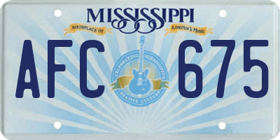 MS license plate AFC675