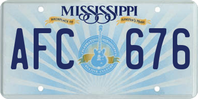 MS license plate AFC676