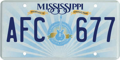 MS license plate AFC677