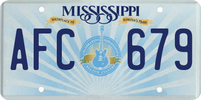 MS license plate AFC679