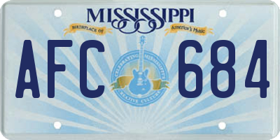 MS license plate AFC684