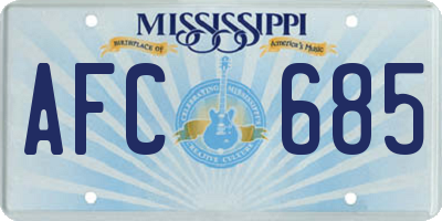MS license plate AFC685