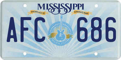 MS license plate AFC686