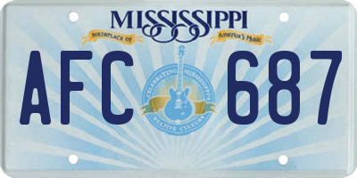 MS license plate AFC687