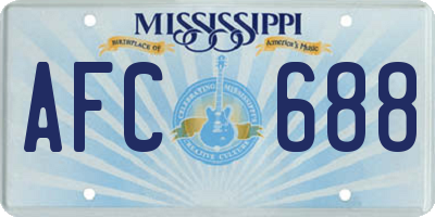 MS license plate AFC688