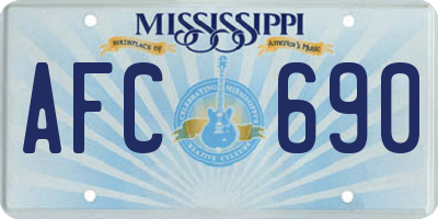 MS license plate AFC690