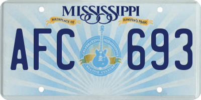 MS license plate AFC693
