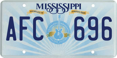 MS license plate AFC696