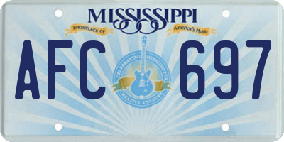 MS license plate AFC697