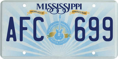 MS license plate AFC699