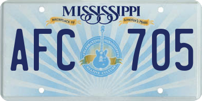 MS license plate AFC705
