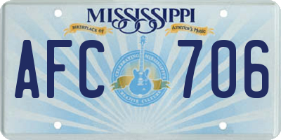 MS license plate AFC706