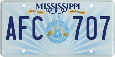 MS license plate AFC707