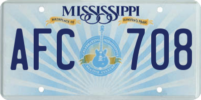 MS license plate AFC708