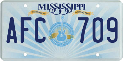 MS license plate AFC709
