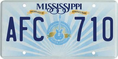 MS license plate AFC710
