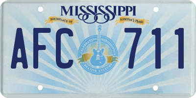 MS license plate AFC711