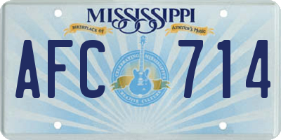 MS license plate AFC714