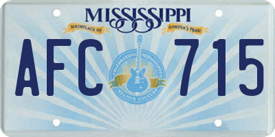 MS license plate AFC715