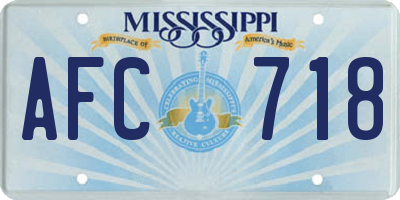 MS license plate AFC718