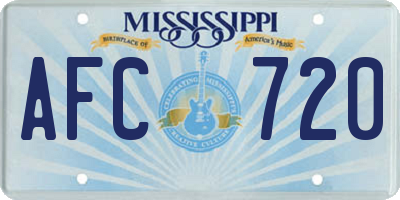 MS license plate AFC720