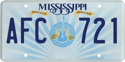 MS license plate AFC721