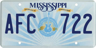 MS license plate AFC722