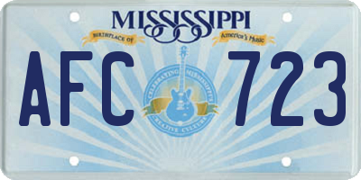 MS license plate AFC723