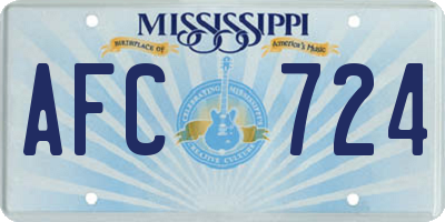 MS license plate AFC724