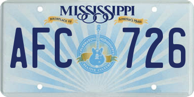 MS license plate AFC726