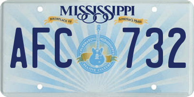 MS license plate AFC732