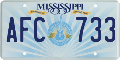 MS license plate AFC733