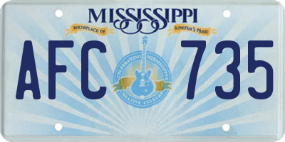 MS license plate AFC735