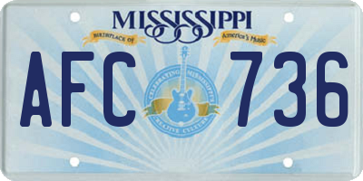 MS license plate AFC736