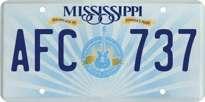 MS license plate AFC737