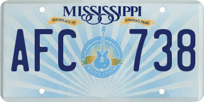 MS license plate AFC738