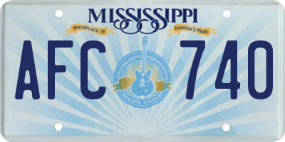 MS license plate AFC740