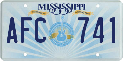 MS license plate AFC741