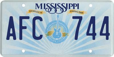 MS license plate AFC744