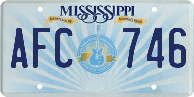 MS license plate AFC746