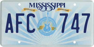 MS license plate AFC747