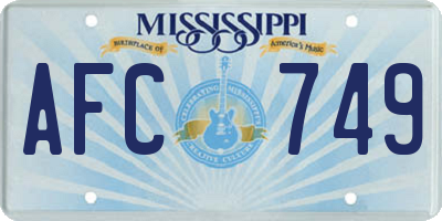 MS license plate AFC749