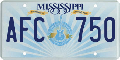 MS license plate AFC750