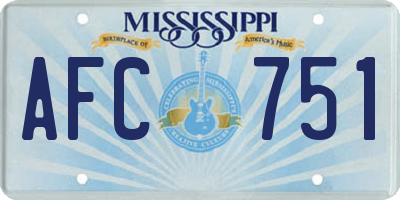 MS license plate AFC751