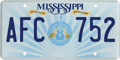 MS license plate AFC752