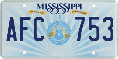 MS license plate AFC753